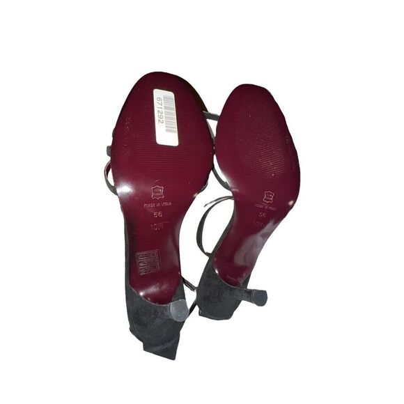 Via Spiga Sennes Black Suede Open Toe Black Ankle Strap Pumps Womens Size 10 NWB - Picture 9 of 10